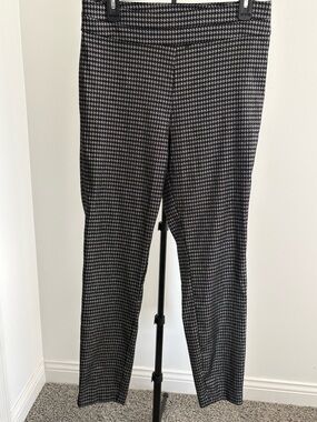 New York & Company Black and Silver Houndstooth Pants